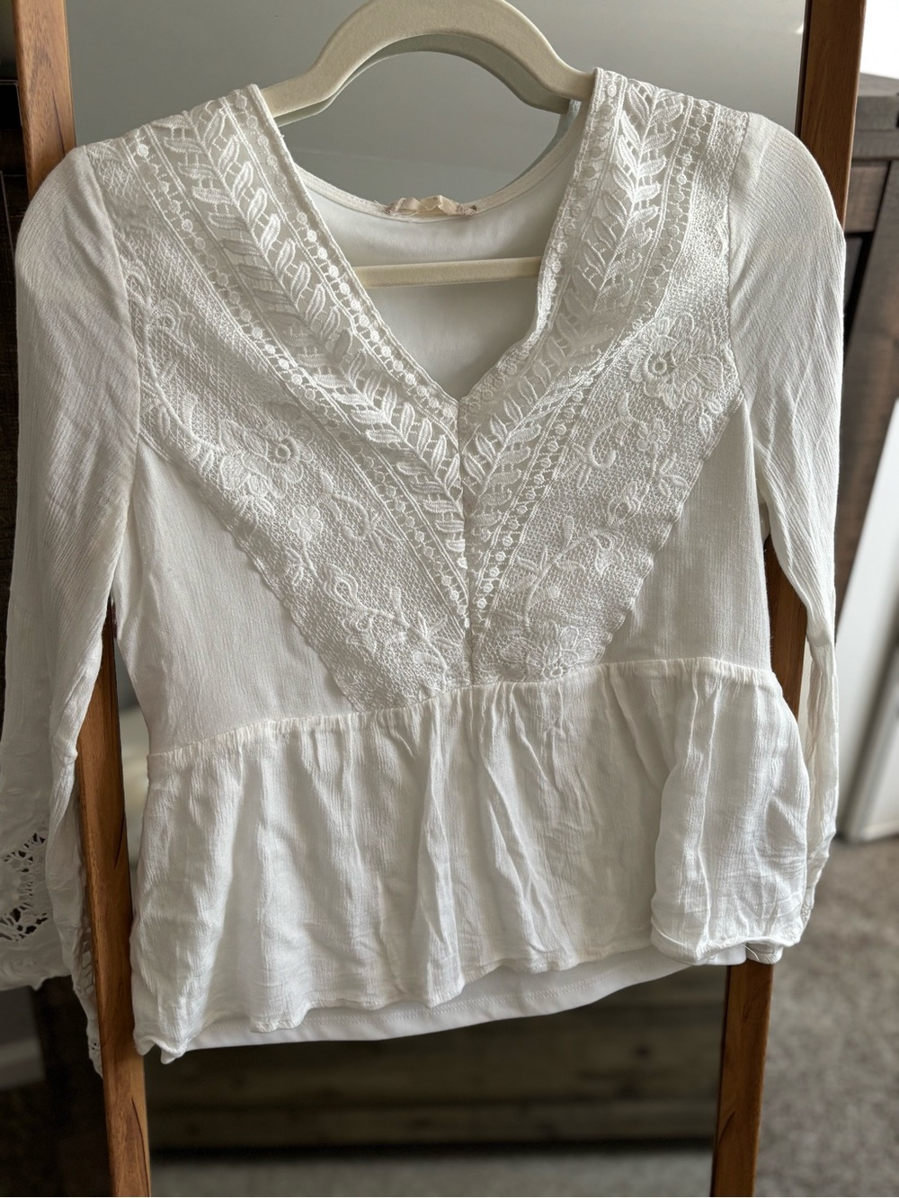 Altar’d State Lace Peasant Top